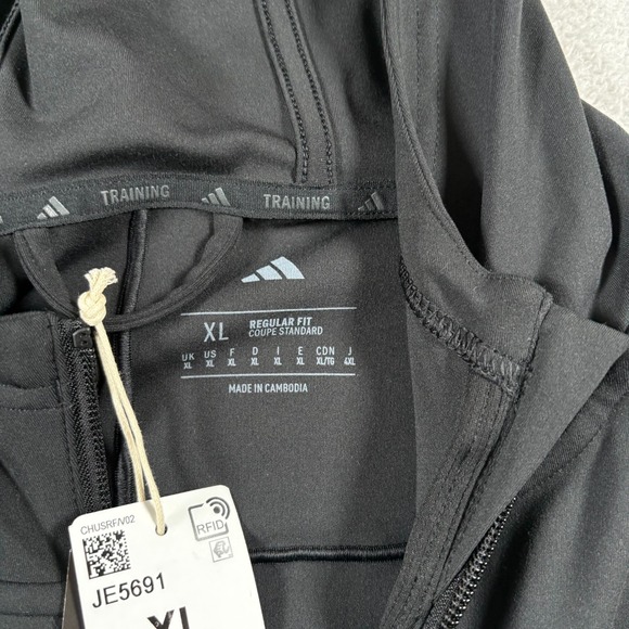 Adidas Climacool Puremotion Jacket Mens XL Black Sweat Wicking Hooded Training - Picture 3 of 8